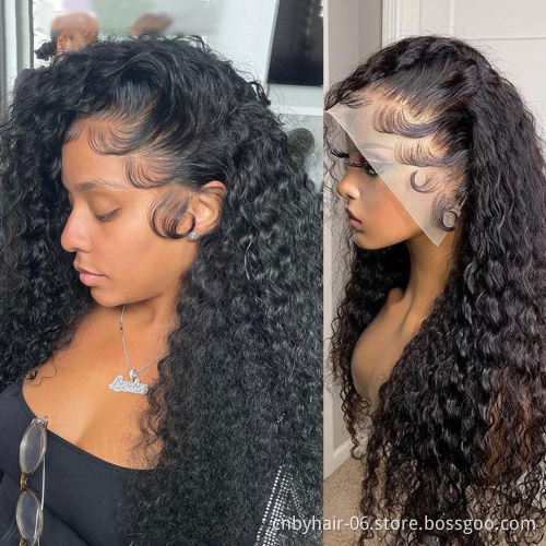 40 Inch Transparent 360 Hd Frontal Full Wig Vendor Raw Brazilian Curly Deep Wave 13x4 Lace Front Human Hair Wigs For Black Women
